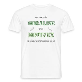 Un coup de motivex et de moraline - T-shirt homme - blanc - Devant - AI Model Male 178 dark (178cm)
