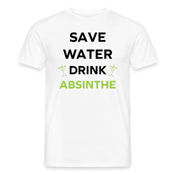 Wasser sparen, Absinth trinken - Männer T-Shirt - Weiß - Vorne - AI Model Male 178 dark (178cm)