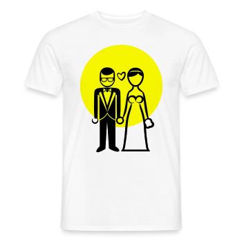 Couple de mariage, couple marié, mariée, marié - T-shirt homme - blanc - Devant - AI Model Male 178 dark (178cm)
