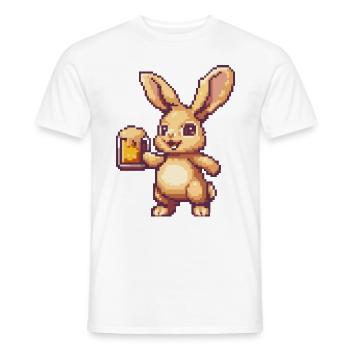 Hase Bier Pixel - Männer T-Shirt - Weiß - Vorne - AI Model Male 178 dark (178cm)