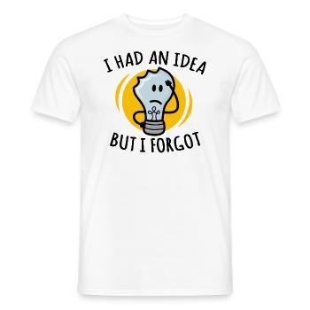 I Had An Idea But I Forgot, Funny Light Bulb - Men's T-Shirt - white - Front - AI Model Male 178 dark (178cm)