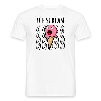 Ice Scream, jeu de mots à crème glacée amusant - T-shirt homme - blanc - Devant - AI Model Male 178 dark (178cm)