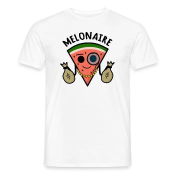 Melonaire : Jeu de mots millionnaire melon - T-shirt homme - blanc - Devant - AI Model Male 178 dark (178cm)