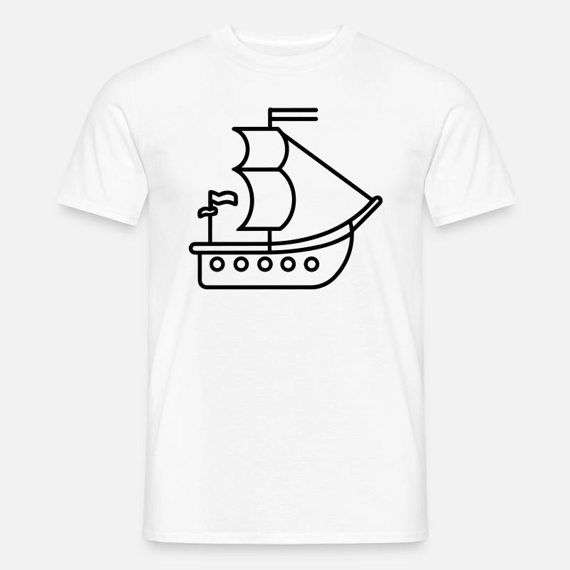 Piratenschiff - Männer T-Shirt - Weiß