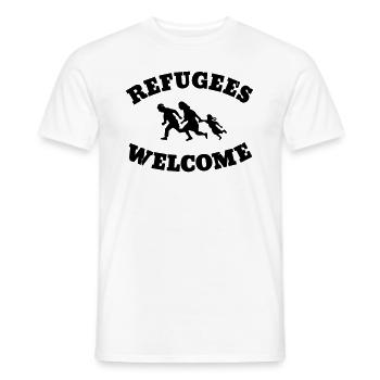 Refugees Welcome - Männer T-Shirt - Weiß - Vorne - AI Model Male 178 dark (178cm)