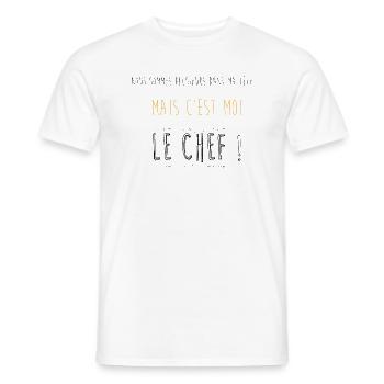 plusieurs dans ma tete mais c'est moi le chef - T-shirt homme - blanc - Devant - AI Model Male 178 dark (178cm)
