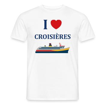 I love Croisières - T-shirt homme - blanc - Devant - AI Model Male 178 dark (178cm)