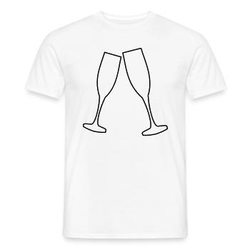 Zwei Sektgläser - Männer T-Shirt - Weiß - Vorne - AI Model Male 178 dark (178cm)