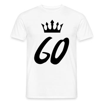 60 Number crown - Men's T-Shirt - white - Front - AI Model Male 178 dark (178cm)