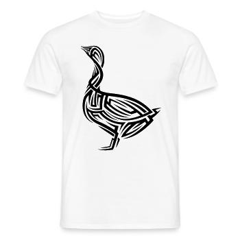 Tatouage tribal d’oie - T-shirt homme - blanc - Devant - AI Model Male 178 dark (178cm)