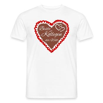 Kollegin beste der Welt Lebkuchenherz - Männer T-Shirt - Weiß - Vorne - AI Model Male 178 dark (178cm)