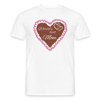 Lebkuchenherz World's best mom - Männer T-Shirt - Weiß - Vorne - AI Model Male 178 dark (178cm)