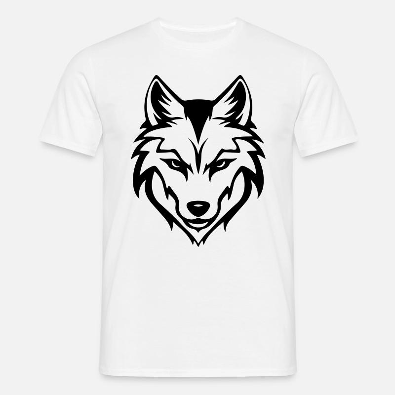 Wolf Silhouette - Männer T-Shirt - Weiß