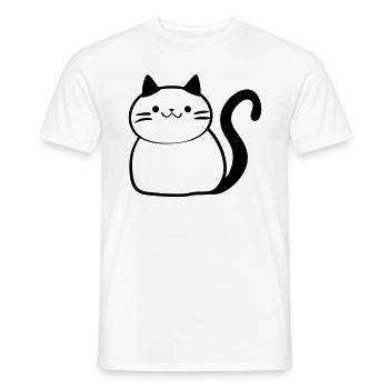 Katze - Männer T-Shirt - Weiß - Vorne - AI Model Male 178 dark (178cm)