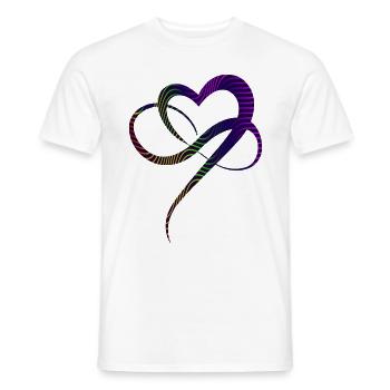 Amour infini Coeur Lignes colorées Infinity Heart - T-shirt homme - blanc - Devant - AI Model Male 178 dark (178cm)