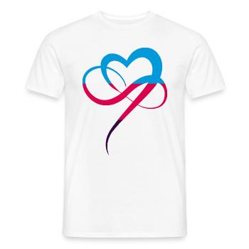 Polyamory Flag Infinity Heart Colorful Heart - Men's T-Shirt - white - Front - AI Model Male 178 dark (178cm)