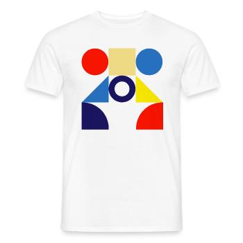 « Conception de cercle de motif » - T-shirt homme - blanc - Devant - AI Model Male 178 dark (178cm)