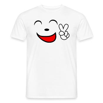 Funny face - Men's T-Shirt - white - Front - AI Model Male 178 dark (178cm)