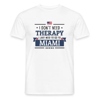 MIAMI THERAPY UNITED STATES USA VOYAGE CADEAU - T-shirt homme - blanc - Devant - AI Model Male 178 dark (178cm)