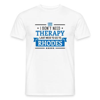 RHODES THERAPY GREEK ISLAND GREECE HOLIDAY GIFT - Männer T-Shirt - Weiß - Vorne - AI Model Male 178 dark (178cm)