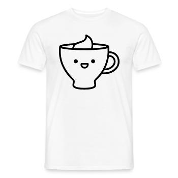 Kaffeebecher - Männer T-Shirt - Weiß - Vorne - AI Model Male 178 dark (178cm)