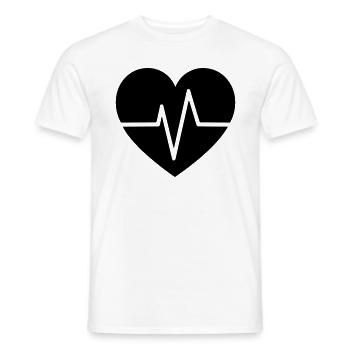 heartbeat - Men's T-Shirt - white - Front - AI Model Male 178 dark (178cm)