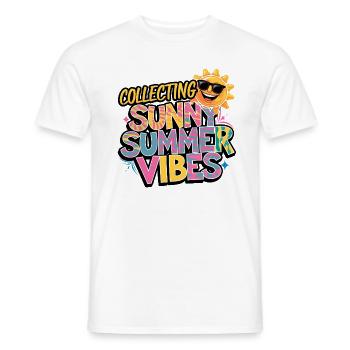 Sunny Summer Moments Vibes Summer Sun - Men's T-Shirt - white - Front - AI Model Male 178 dark (178cm)