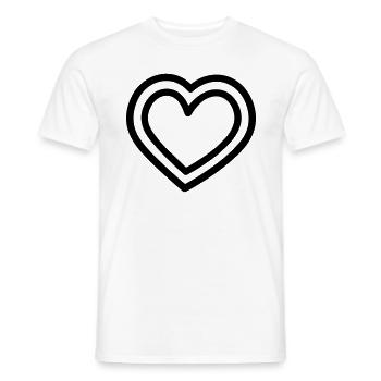 Herz - Männer T-Shirt - Weiß - Vorne - AI Model Male 178 dark (178cm)