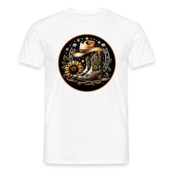 Line Dancing Country Dance - Line Dance Tanzen - Men's T-Shirt - white - Front - AI Model Male 178 dark (178cm)