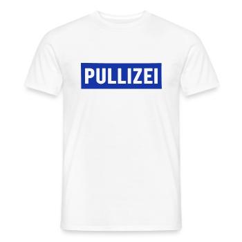 PULLIZEI - Männer T-Shirt - Weiß - Vorne - AI Model Male 178 dark (178cm)
