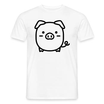 pig - Men's T-Shirt - white - Front - AI Model Male 178 dark (178cm)