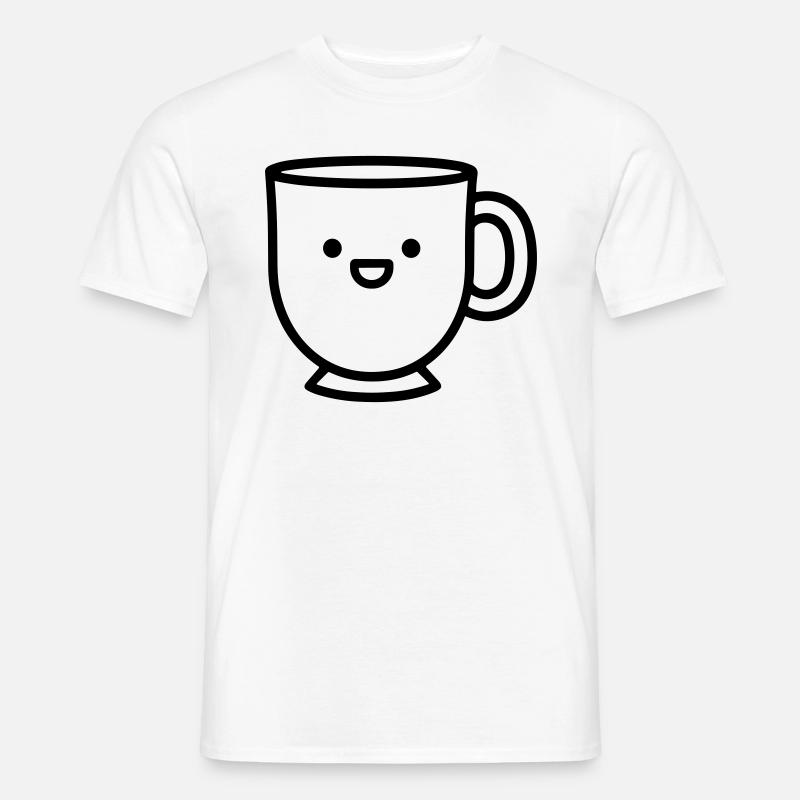 Kaffeebecher - Männer T-Shirt - Weiß
