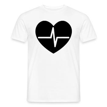 heartbeat - Men's T-Shirt - white - Front - AI Model Male 178 dark (178cm)