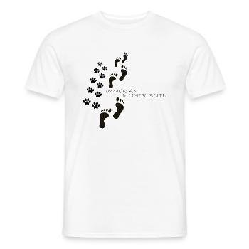 Hunde Pfote Immer an Meiner Seite Geschenk - Männer T-Shirt - Weiß - Vorne - AI Model Male 178 dark (178cm)