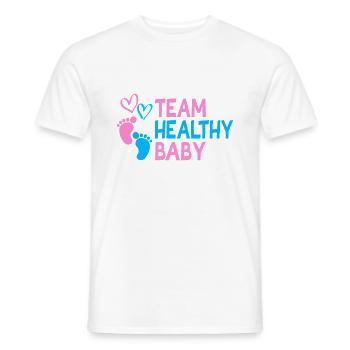 Cadeau d'équipe bébé en bonne santé - T-shirt homme - blanc - Devant - AI Model Male 178 dark (178cm)