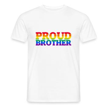 Fier frère cadeau LGBT - T-shirt homme - blanc - Devant - AI Model Male 178 dark (178cm)