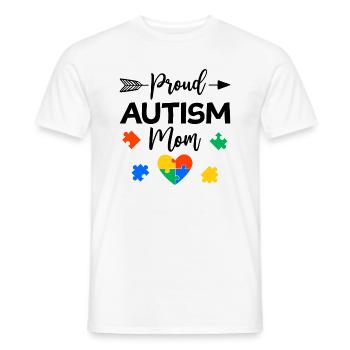 Proud Autism Mom Autisme Awareness Cadeau - T-shirt homme - blanc - Devant - AI Model Male 178 dark (178cm)