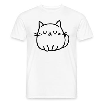 Katze - Männer T-Shirt - Weiß - Vorne - AI Model Male 178 dark (178cm)