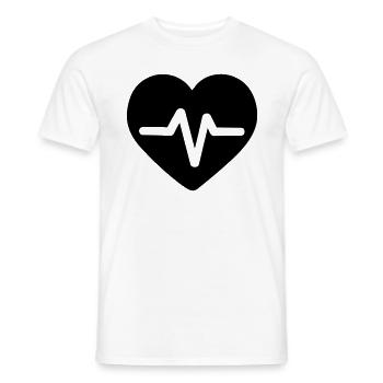heartbeat - Men's T-Shirt - white - Front - AI Model Male 178 dark (178cm)