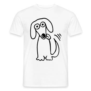 chien drôle doux chien de teckel de bande dessinée comique Fun - T-shirt homme - blanc - Devant - AI Model Male 178 dark (178cm)