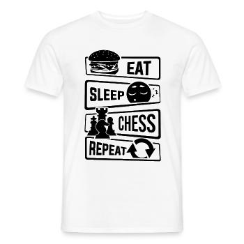 Eat Sleep Chess Repeat - Chess checkmate tactic - Men's T-Shirt - white - Front - AI Model Male 178 dark (178cm)