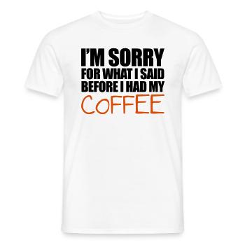Coffee - Männer T-Shirt - Weiß - Vorne - AI Model Male 178 dark (178cm)