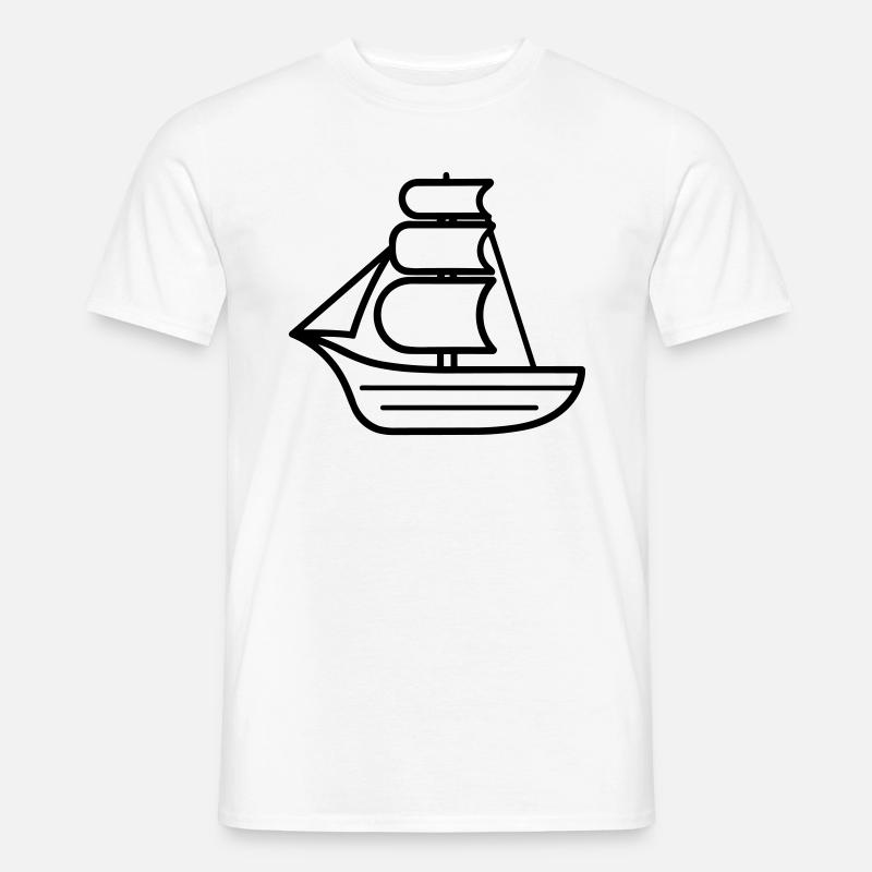 Piratenschiff - Männer T-Shirt - Weiß