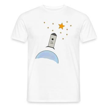 Rakete, Sterne, Himmel, - Männer T-Shirt - Weiß - Vorne - AI Model Male 178 dark (178cm)