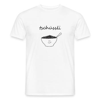 Tschüssli Müsli - Männer T-Shirt - Weiß - Vorne - AI Model Male 178 dark (178cm)