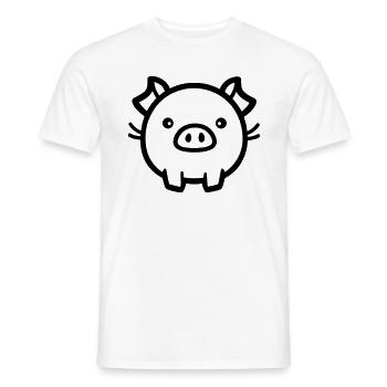 pig - Men's T-Shirt - white - Front - AI Model Male 178 dark (178cm)