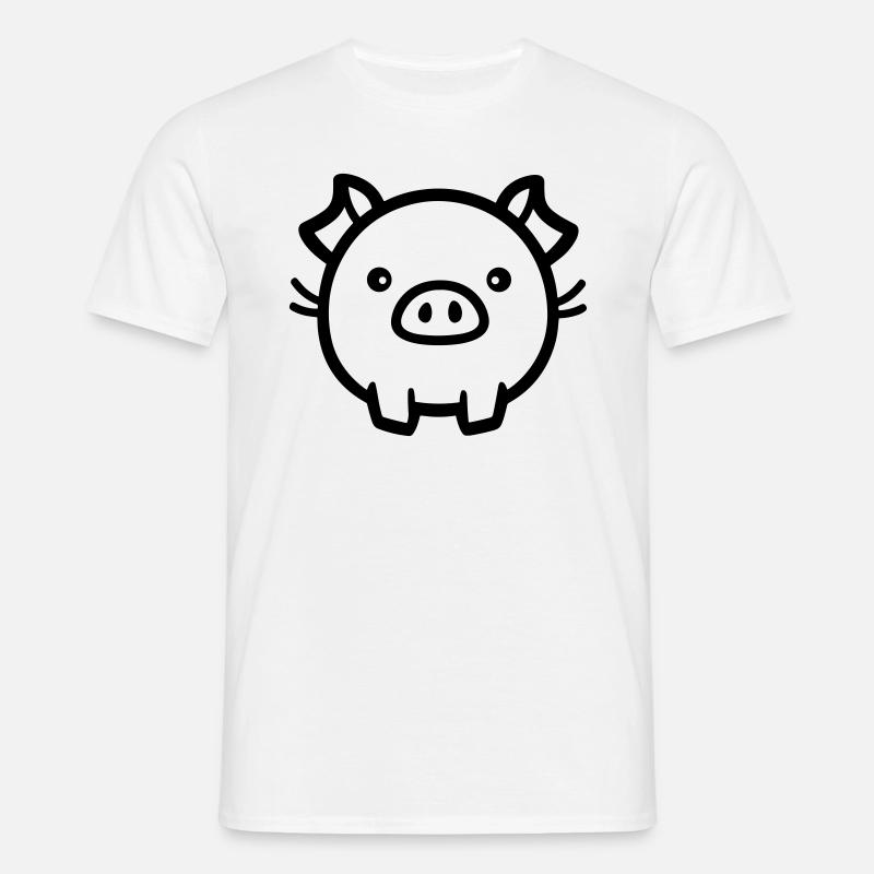 Schwein - Männer T-Shirt - Weiß