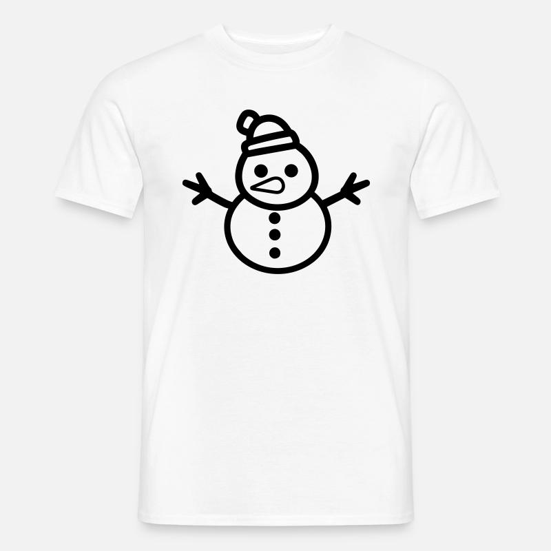 Schneemann - Männer T-Shirt - Weiß
