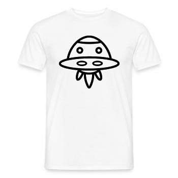 flying saucer - Men's T-Shirt - white - Front - AI Model Male 178 dark (178cm)