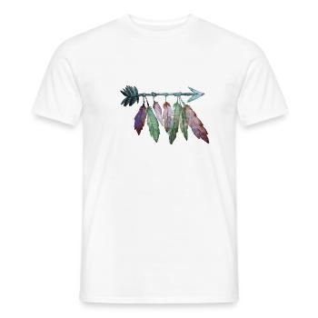 Gefiederter Indianer Pfeil - Männer T-Shirt - Weiß - Vorne - AI Model Male 178 dark (178cm)